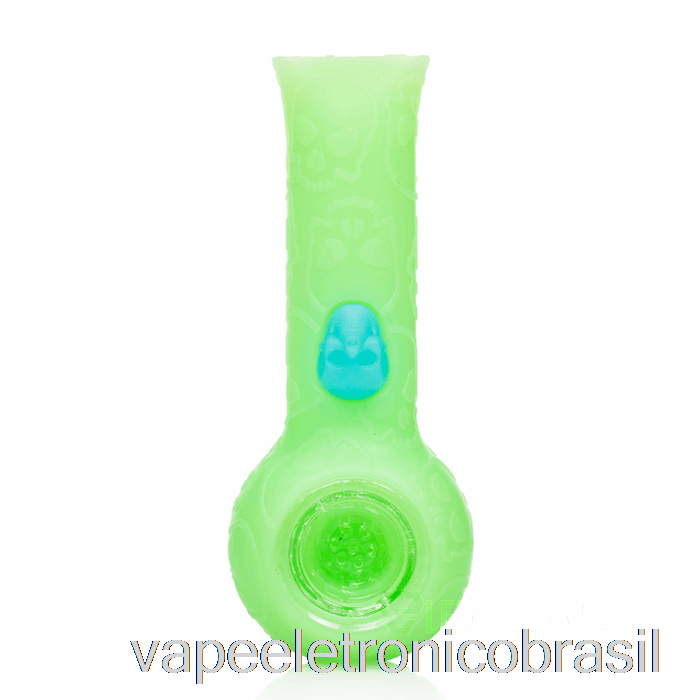 Vape Eletronico Stratus Silicone Crânio Tubo De Mão Brilho Verde (uv Verde)